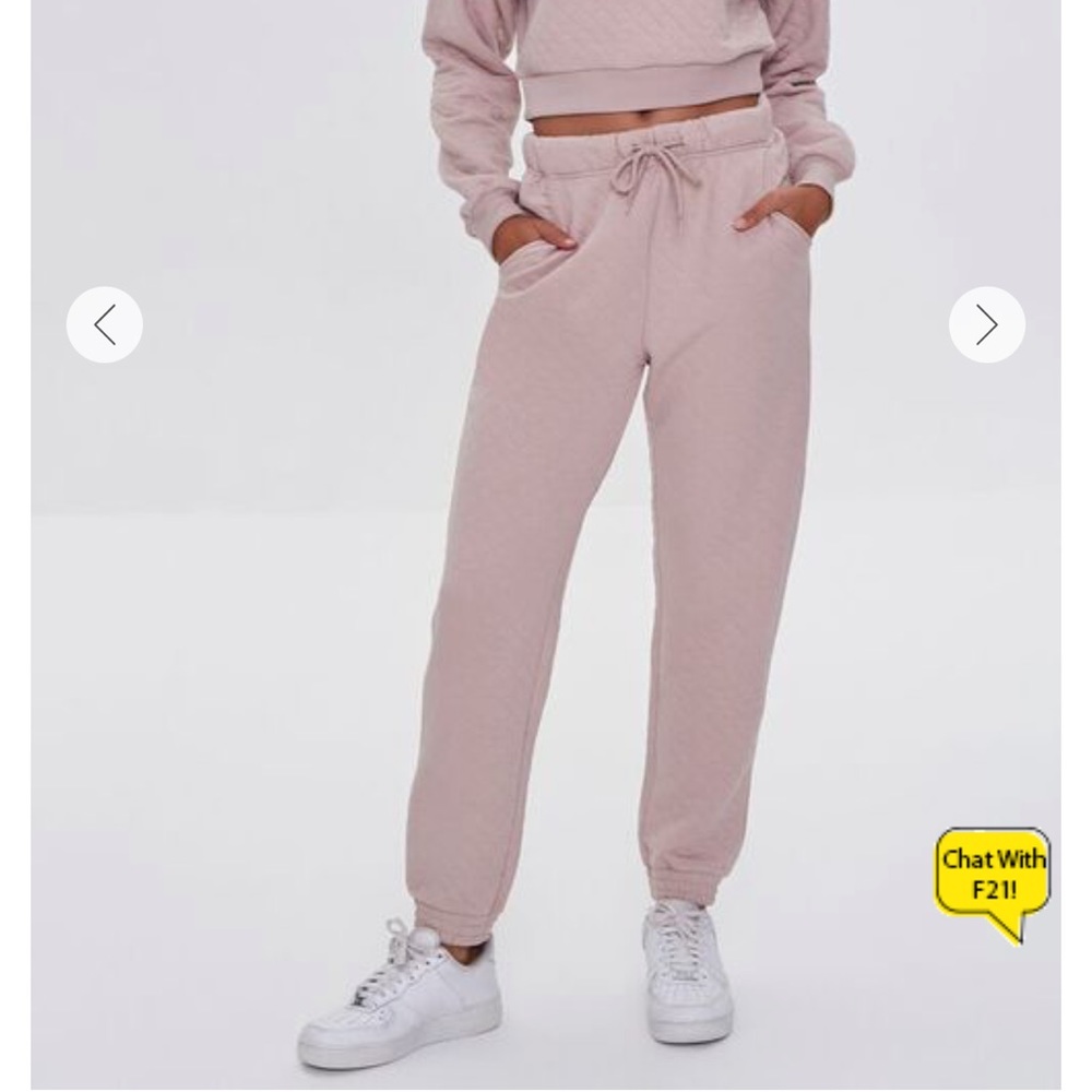 Quilted drawstring joggers